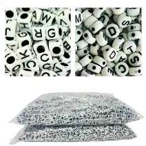 Cuentas Plasticas Letras Blancas X 500 GR