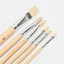 Pincel Artístico Madera Profesional x6