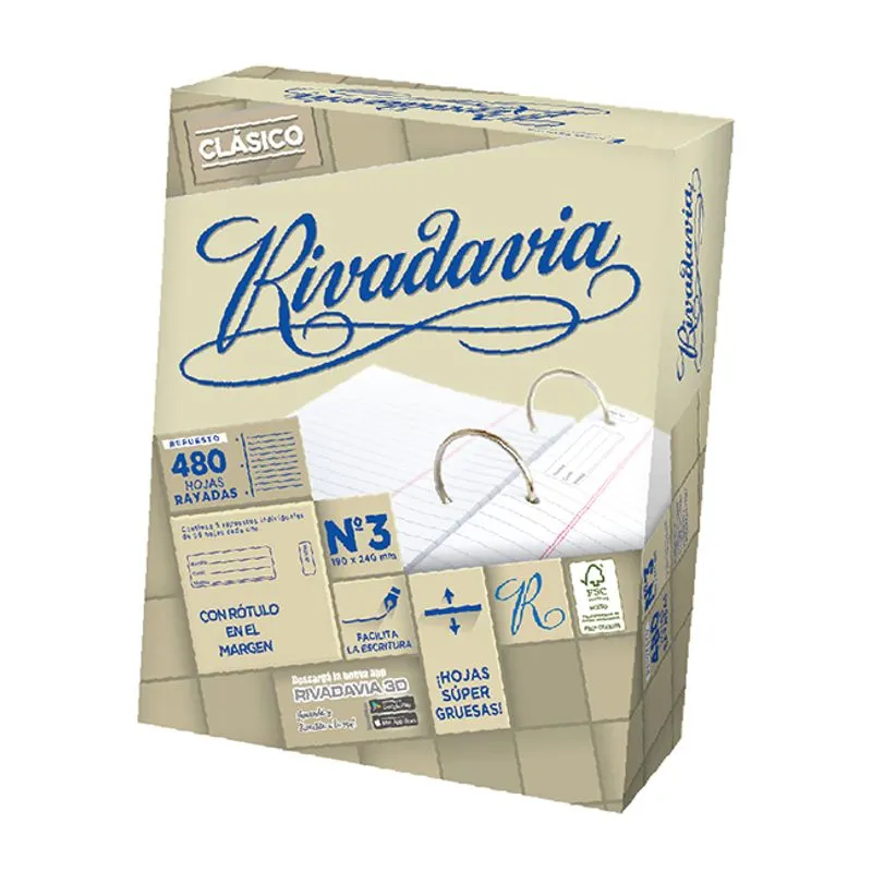 Repuesto Rivadavia CD/RY 96 Hojas 