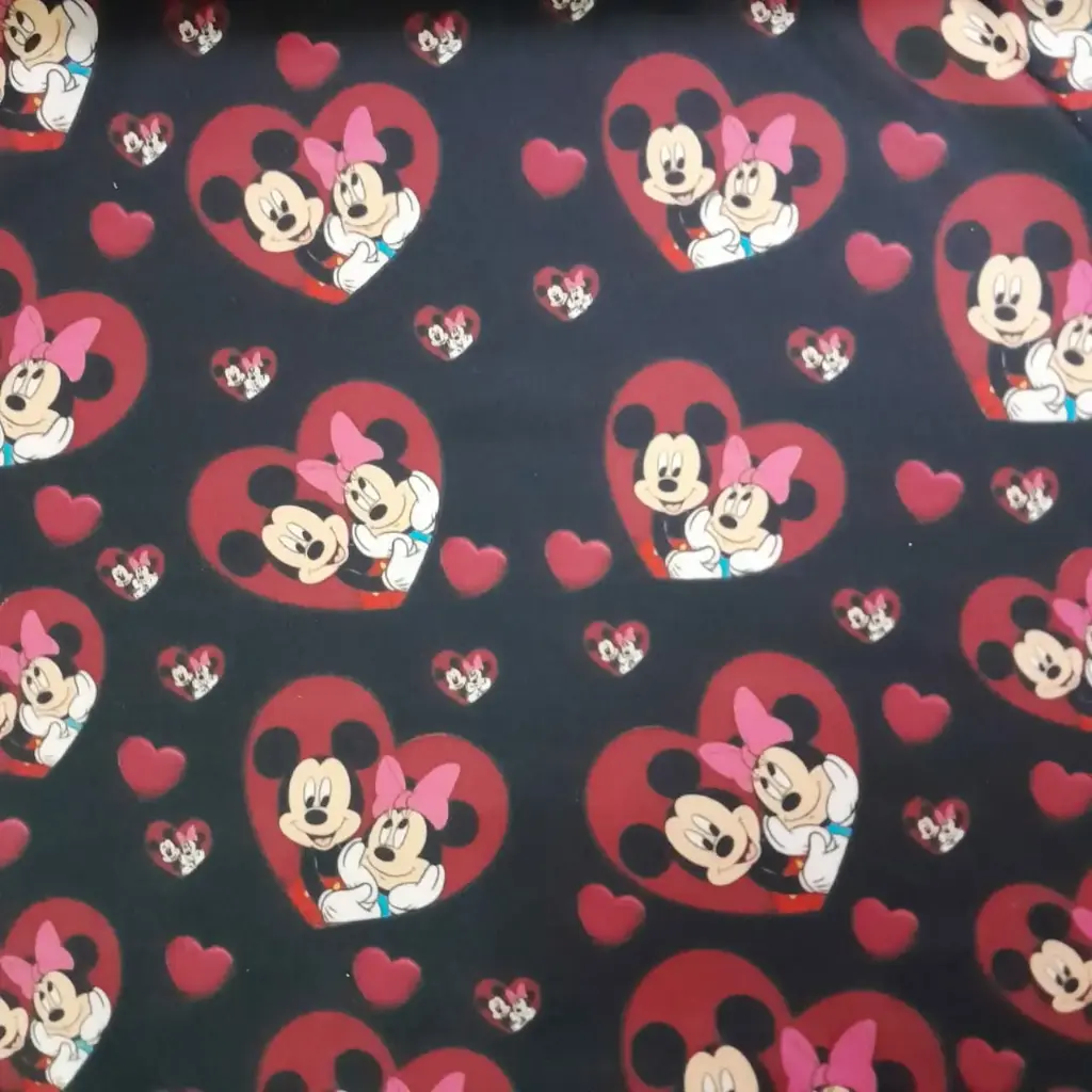 Acetato Frizado Minnie Y Mickey 1.50MTS De Ancho