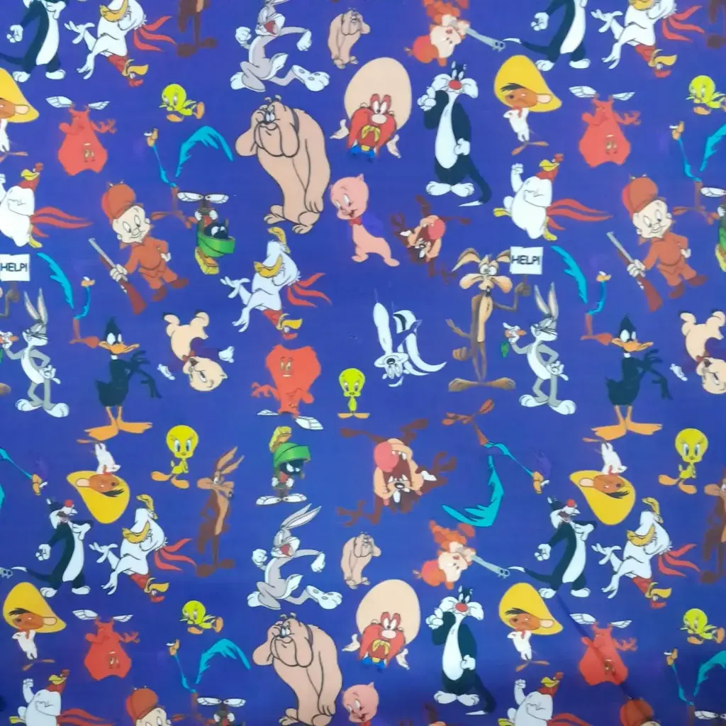 Acetato Frizado Looney Tunes 1.50MTS De Ancho