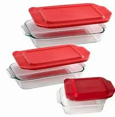 Fuentes de vidrio con tapa x 4 u