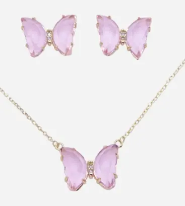 Collar Dije Mariposa + Aros 