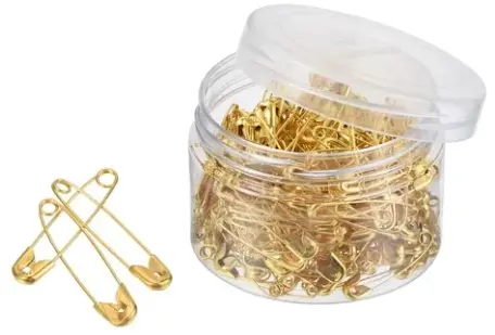 Alfiler Gancho Dorado Caja Redonda 