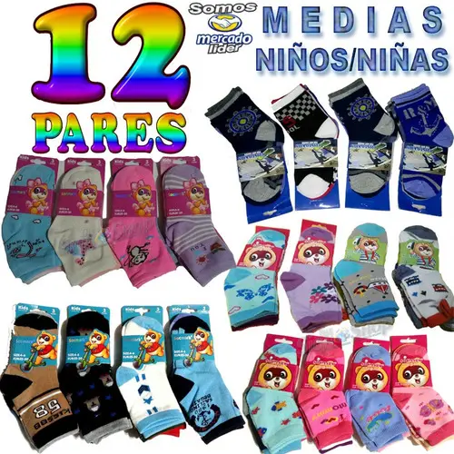 Medias 3/4 Niños x Pack