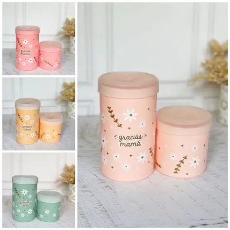 Set Latas " feliz día mama "