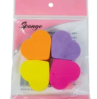 Esponja Maquilla x4 Corazones