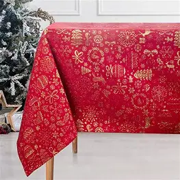 Mantel Navideño Detalle Dorados 