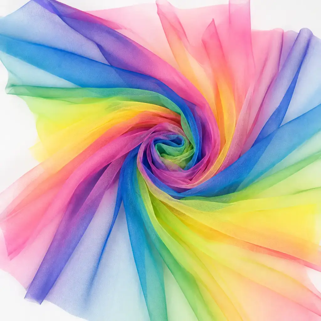 Tul Multicolor Elastizado Sin Gliters Arco Iris 1.5 Mts Ancho