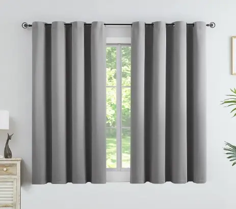 Cortina Corta Madras Gris 1.40 x 1.50mts