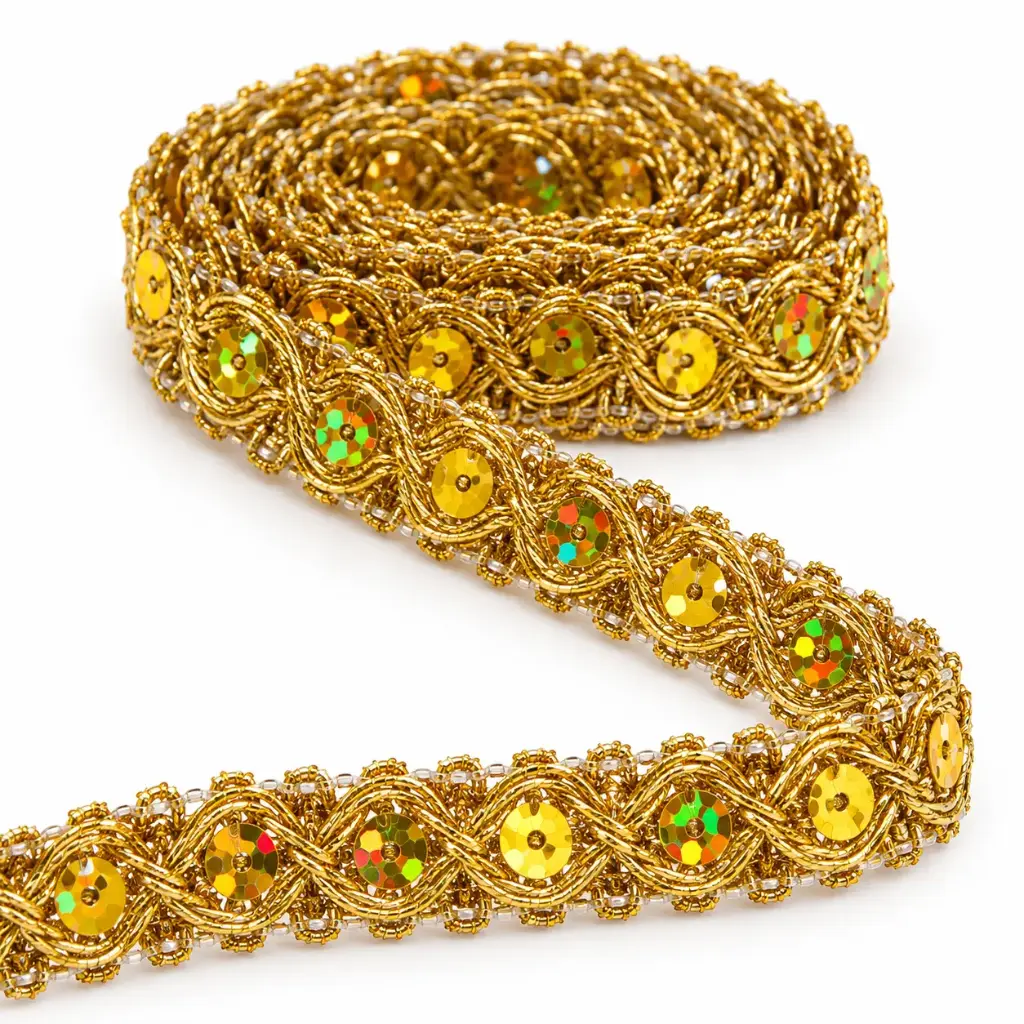 Galon Lurex Dorado 15Mm