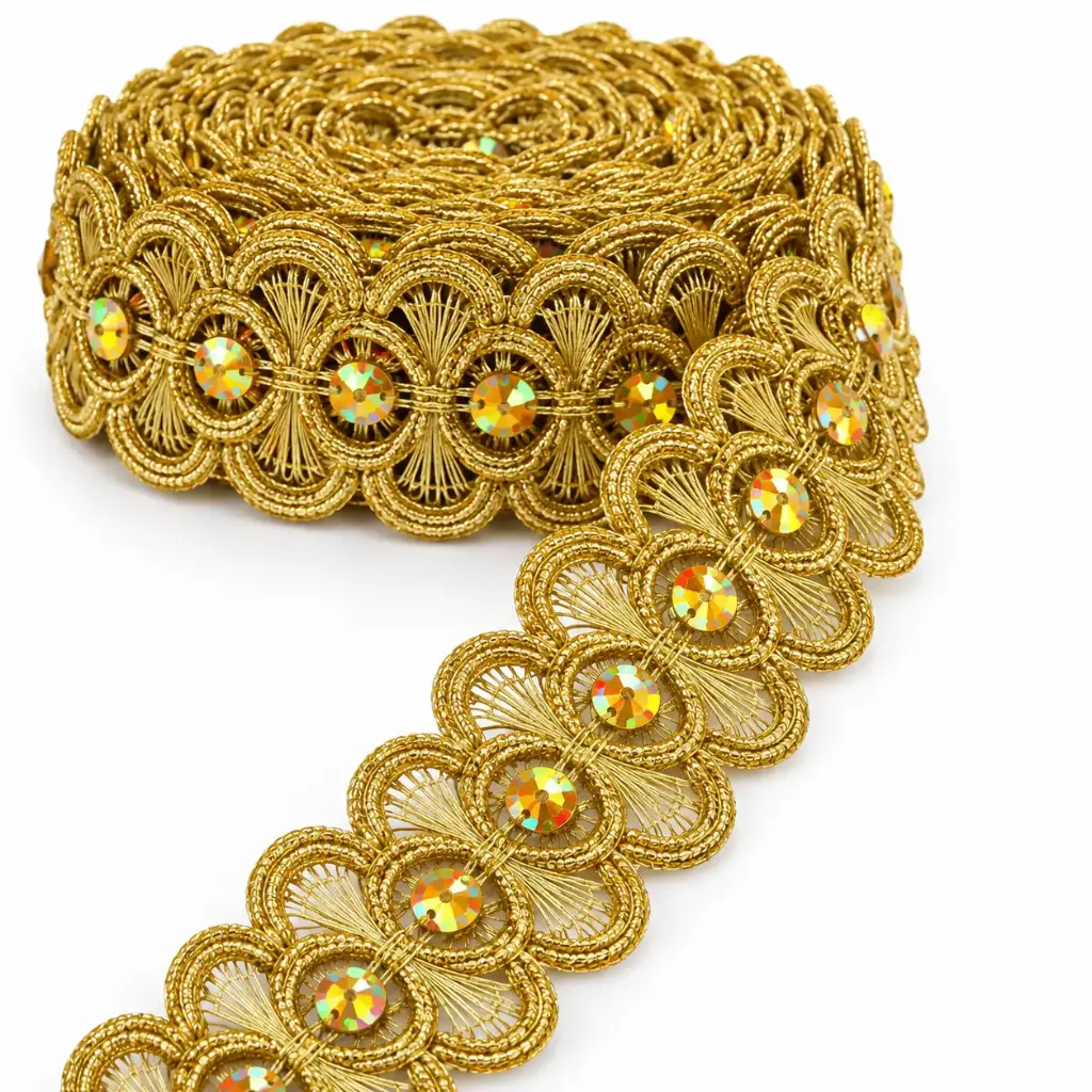 Galon Lurex Dorado 30Mm