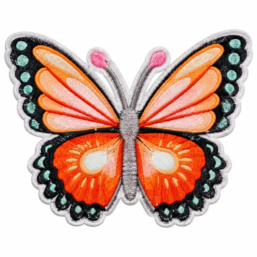 Aplicacion Mariposa Fondo Rayado Bordado CADA UNA
