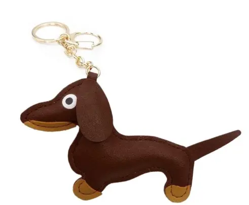 Llavero Perro Salchicha Marron