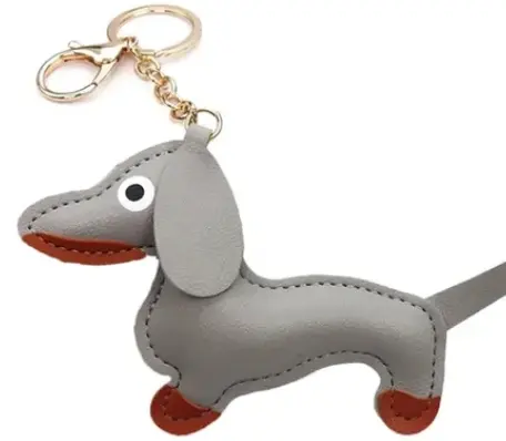 Llavero Perro Salchicha Negro Gris