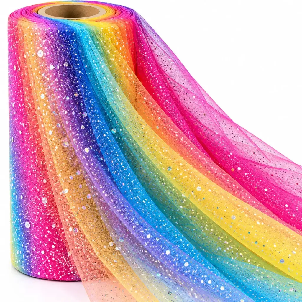 Tul Con Brillo Gliter Multicolor 