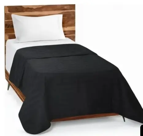 Cubrecama Liso Negro 1 1/2 pl 