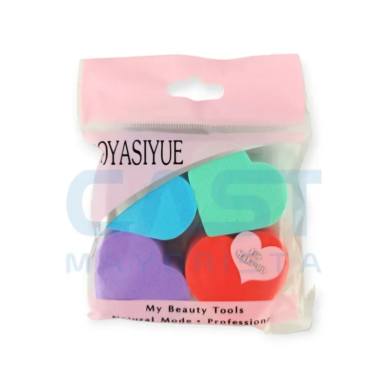 Esponja para Maquillaje x4 Forma Beso 
