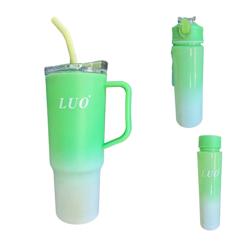 Vaso  Plastico Luo + 2 Botellas 