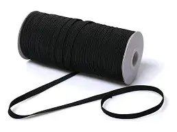 Elastico 7mm Negro Poliester