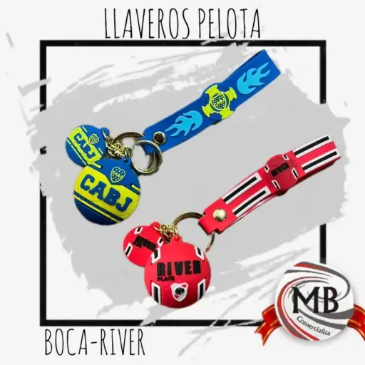Llavero Boca / River Escudo / Pelota