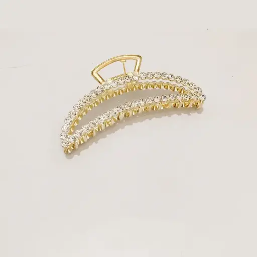 Broche Dorado  P/ Pelo Con Strass