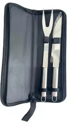 Set  Asador cuchillo y tenedor acero inoxidable