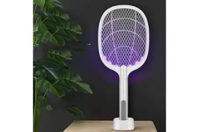 Raqueta Mata Mosquito Con Base