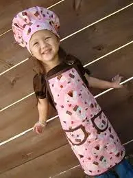 Delantal Estampado Infantil  Nacar                                                                                                                                                                                                                                                                                                                                                                                                                                                                                                                               